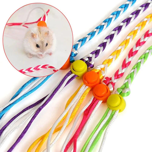 1,4m 2,0m Verstellbare Haustier Hamster Leine Geschirr Seil Gerbil Baumwollseil Geschirr Leine Halsband für Ratte Maus Hamster Haustier Käfig Leine | Karnz