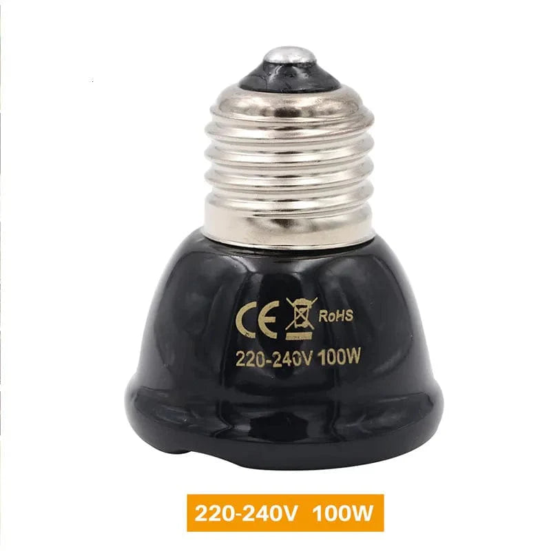 E27 Haustier Heizlampe für Schildkröte Schlange Echse Infrarot Keramische Emitter Wärme Licht 50W/75W/100W Reptilienlampe Reptilienlicht EU Stecker | Karnz