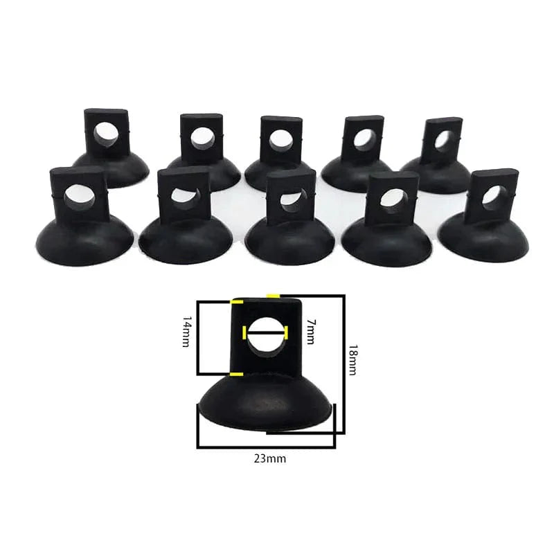 10 Stück schwarze Aquarien-Saugnapf-Luftschlauchhalter Sauger für Fischtankpumpe Sauerstoffluftschlauch Befestigungsclip-Zubehör für Aquarium | Karnz