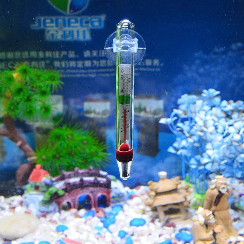 Schwebendes Aquarienthermometer Fischtank Glas Temperaturmesswerkzeug mit Saugnapf Fahrenheit Celsius Zubehör | Karnz