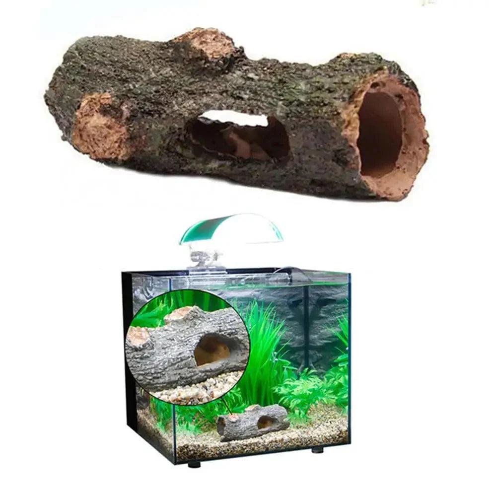 Aquarium Hohler Baum Tunnel Höhlen Ornament Fisch Garnele Schildkröte Versteck Fisch Tank Dekorationen Fischglas Zubehör | Karnz