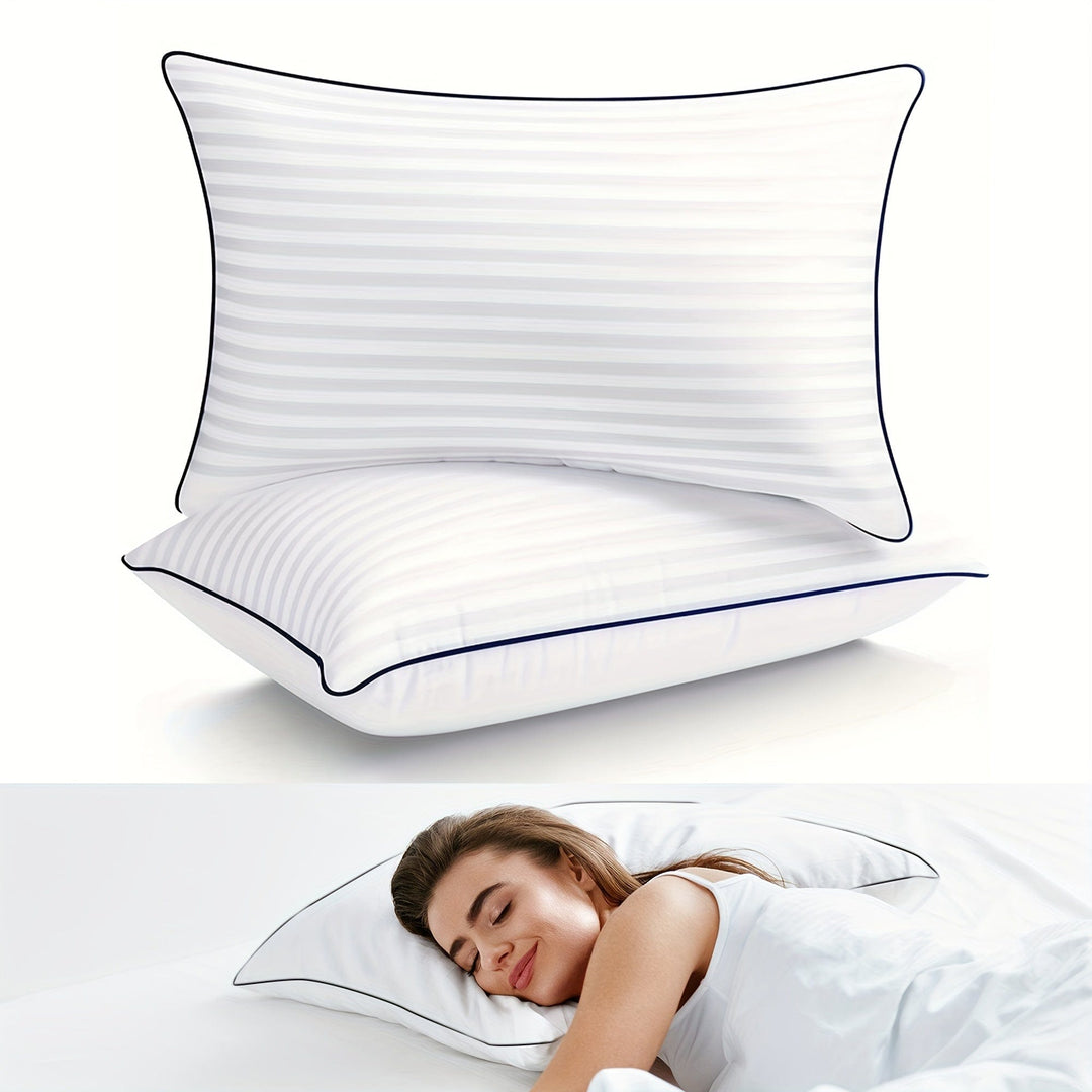 1 Stück Luxus-Hotel-Qualität Kopfkissen - Kühlend & Unterstützend - Perfekt Für Schlafzimmer Gästeräume - Weiche Daunenalternative Füllung Für Rücken-, Bauch- & Seitenschläfer | Karnz