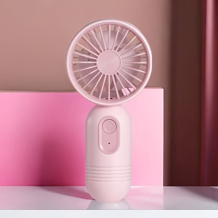 1PC Mini tragbarer Ventilator, USB wiederaufladbar, mit 3 Geschwindigkeiten - Handventilator für Männer und Frauen - Perfekt für Büro, Outdoor, Reisen und Camping | Karnz