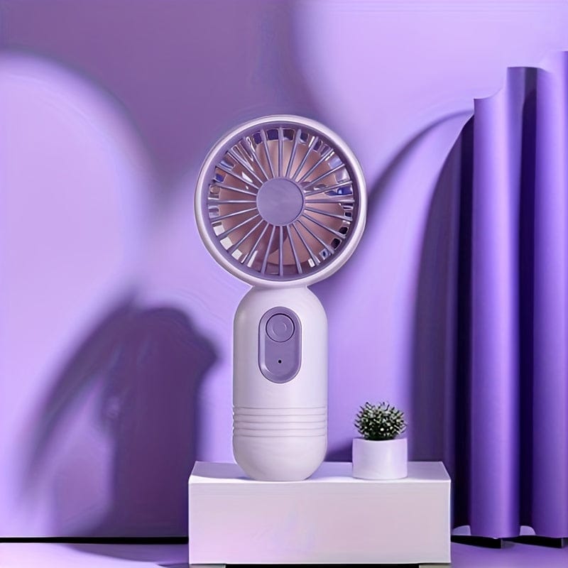 1PC Mini tragbarer Ventilator, USB wiederaufladbar, mit 3 Geschwindigkeiten - Handventilator für Männer und Frauen - Perfekt für Büro, Outdoor, Reisen und Camping | Karnz