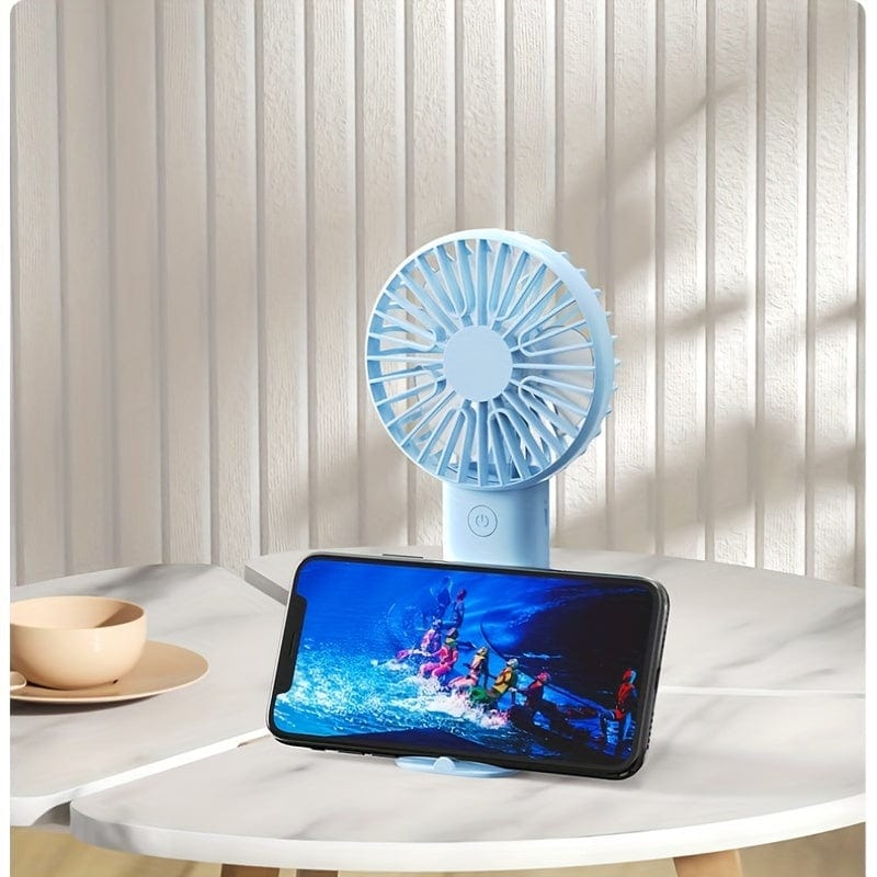 1 Stück USB Handheld Mini Ventilator - Tragbarer Elektrischer Ventilator Für Zuhause, Büro Und Reisen - Wiederaufladbarer Batteriebetrieb - Leise Und Mächtige Kühlung | Karnz