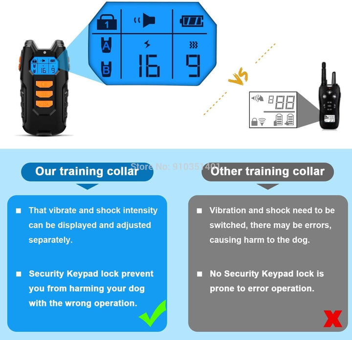 Dogreat Elektrisches Hundetrainingshalsband Schock Haustier Fernbedienung Wasserdicht Wiederaufladbar Für Alle Größen Vibration Bellen Stop Halsbänder