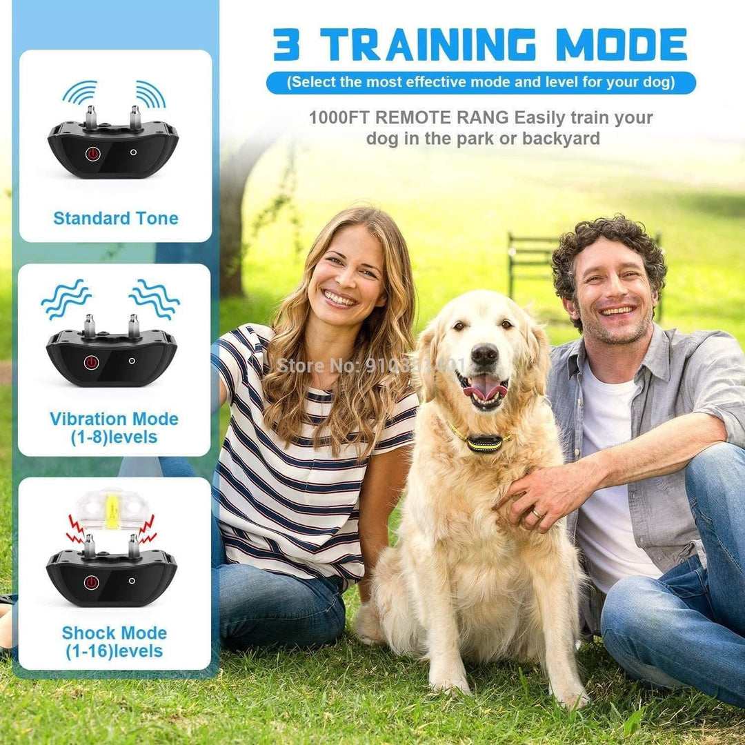 Dogreat Electric Dog Training Collar Shock Pet Remote Control Waterproof Rechargeable For All Sizes Vibration Bark Stop Collars