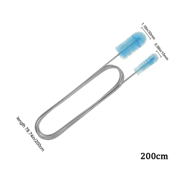 90/155/200CM Aquarien Reinigungsbürste für Schlauch Luftschlauch Edelstahl Flexible Doppelseitige Rohrbürste Fischtank Zubehör | Karnz