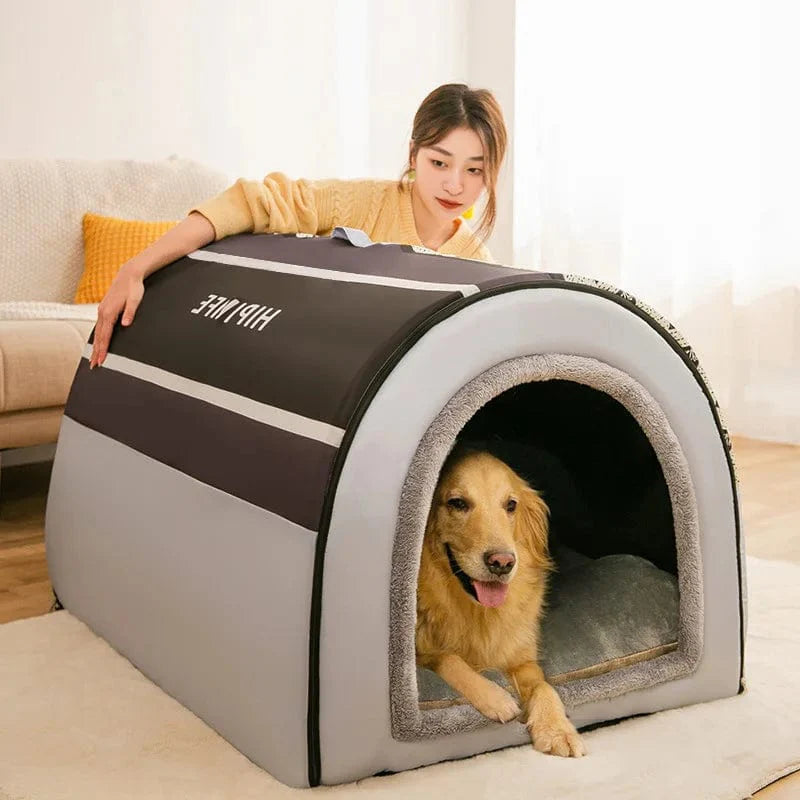 2022 Neue Winterwarme Faltbare Hundehütte Hundebett Haustierbedarf Kleine und Mittelgroße Hunde Warme Haustierbedarf Welpenhöhle Sofa | Karnz
