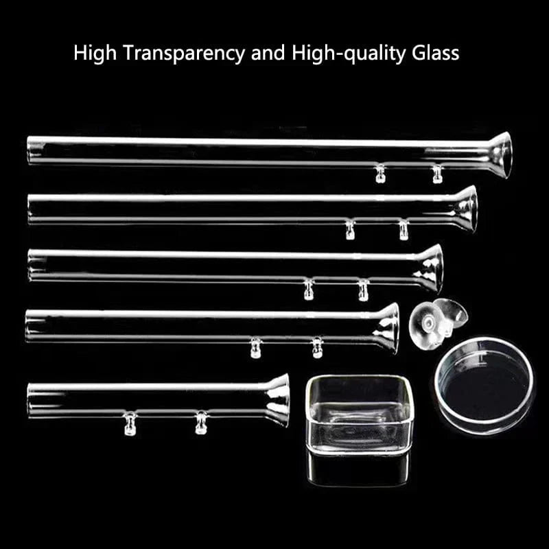 Verdickte Glas-Aquarium-Futterrohr-Schale Transparente Fischtank Garnelen Schnecken Futter Schüssel Aquarium Fischfütterungszubehör | Karnz