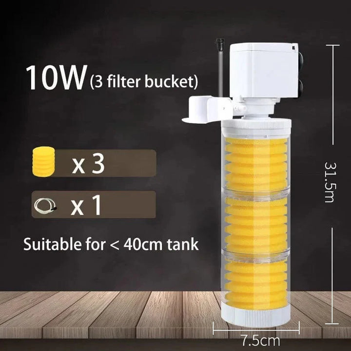 220V 5-IN-1 Silent Filter für Aquarium Schildkröte Fischtank Unterwasserpumpe Schwammfilter Skimmer Wellen Zubehör | Karnz