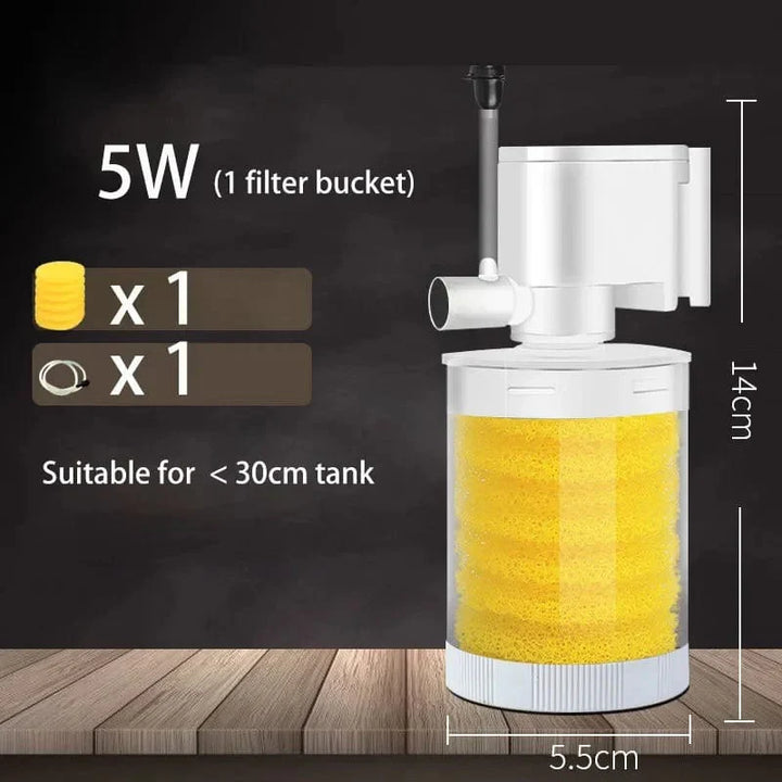 220V 5-IN-1 Silent Filter für Aquarium Schildkröte Fischtank Unterwasserpumpe Schwammfilter Skimmer Wellen Zubehör | Karnz