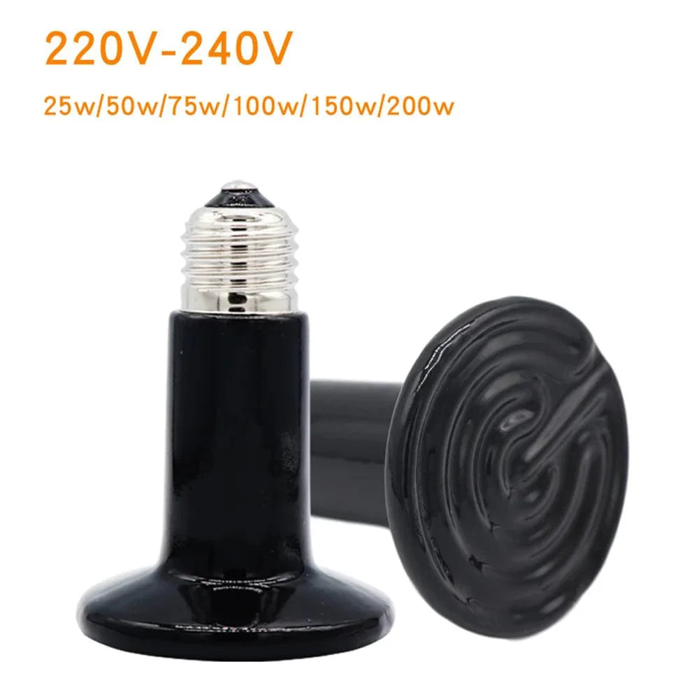 25W 50W 75W 100W 150W 200W Ferninfrarot Haustier Heizlampe Keramik 110V 220V Reptil Schildkröte Brutlampen Wärmeabgeber Glühbirne | Karnz