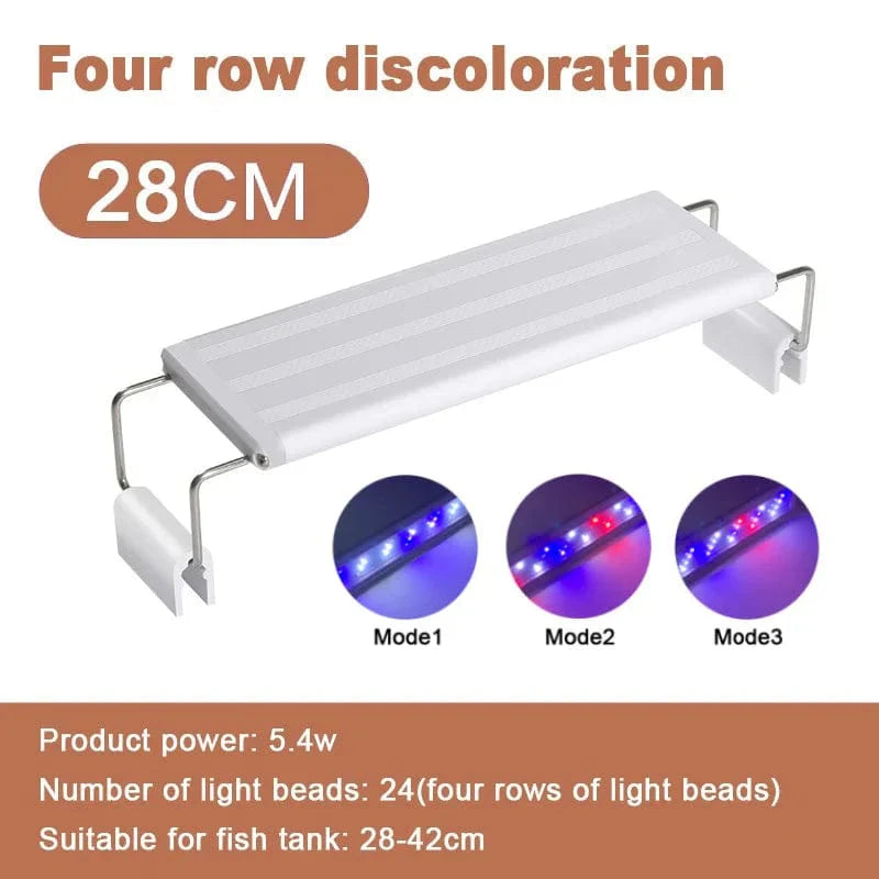Aquarium LED-Licht Super Slim Fisch Tank Licht Pflanzenwachstumsbeleuchtung 28-58 cm Aufhellend Erweiterbar Clip 220V Für Fisch Tank | Karnz