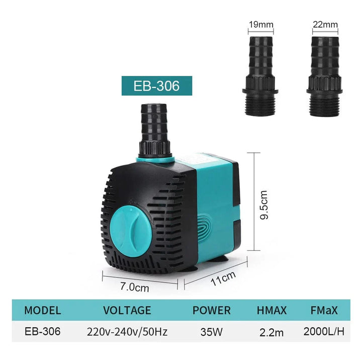 3-60W Ultra-Leise Tauchwasserpumpe Brunnen Fischteich Aquarium Wasserpumpe Filter Fischbecken Brunnenpumpe 220V-240V/110V | Karnz