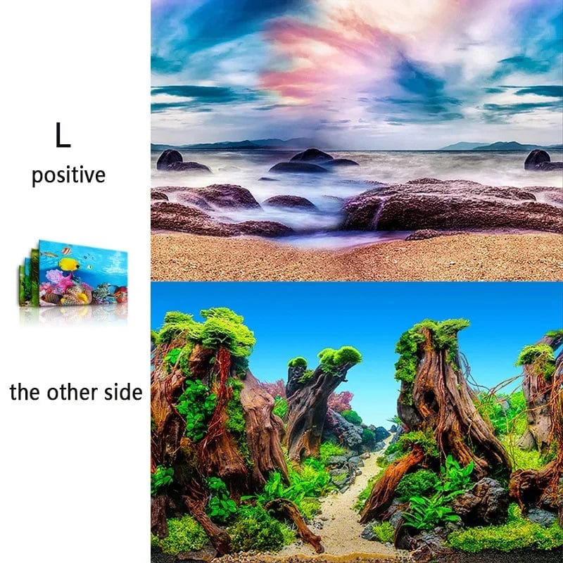 3D-Marine-Hintergrund für Aquarien-Dekoration Aufkleber & Poster Waren Dekoration Fischbehälter und Aquarien Zubehör Aquascape | Karnz