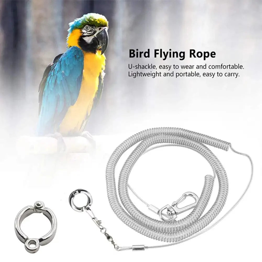 3M/6M Papagei Vogel Flugtrainingsleine Ultraleicht Flexibles Seil Anti-Biss mit Beinschlaufe Geschirr Vogel Trainingsseil Außen | Karnz