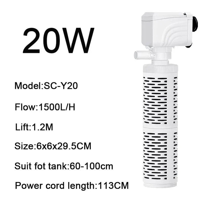 4 in 1 Aquarium Filterpumpe Stille Fischtank Untertauch Luft Sauerstoff Belüfter Aquarium Luftpumpe Wasserwechselpumpe Wellenmacher 220v | Karnz