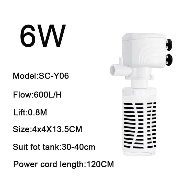 4 in 1 Aquarium Filterpumpe Stille Fischtank Untertauch Luft Sauerstoff Belüfter Aquarium Luftpumpe Wasserwechselpumpe Wellenmacher 220v | Karnz