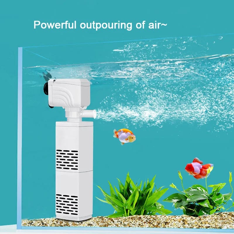 4 in 1 Aquarium Filterpumpe Stille Fischtank Untertauch Luft Sauerstoff Belüfter Aquarium Luftpumpe Wasserwechselpumpe Wellenmacher 220v | Karnz