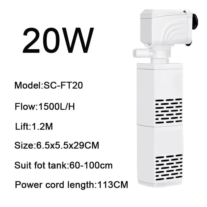4 in 1 Aquarium Filterpumpe Stille Fischtank Untertauch Luft Sauerstoff Belüfter Aquarium Luftpumpe Wasserwechselpumpe Wellenmacher 220v | Karnz