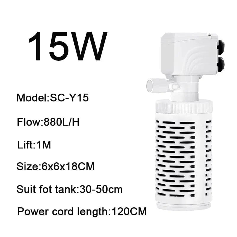 4 in 1 Aquarium Filterpumpe Stille Fischtank Untertauch Luft Sauerstoff Belüfter Aquarium Luftpumpe Wasserwechselpumpe Wellenmacher 220v | Karnz