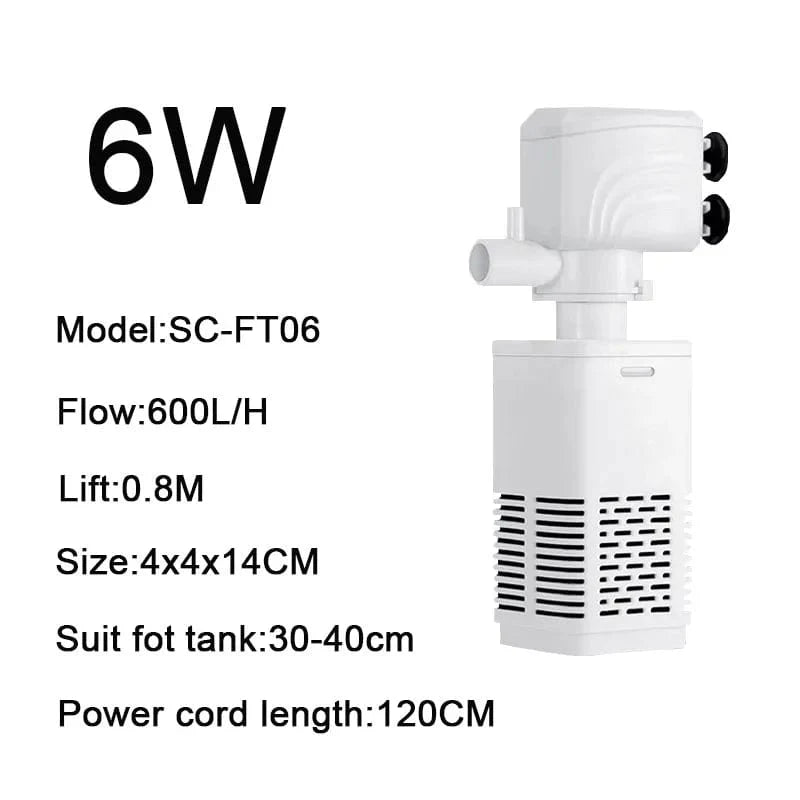 4 in 1 Aquarium Filterpumpe Stille Fischtank Untertauch Luft Sauerstoff Belüfter Aquarium Luftpumpe Wasserwechselpumpe Wellenmacher 220v | Karnz