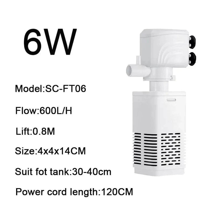 4 in 1 Aquarium Filterpumpe Stille Fischtank Untertauch Luft Sauerstoff Belüfter Aquarium Luftpumpe Wasserwechselpumpe Wellenmacher 220v | Karnz