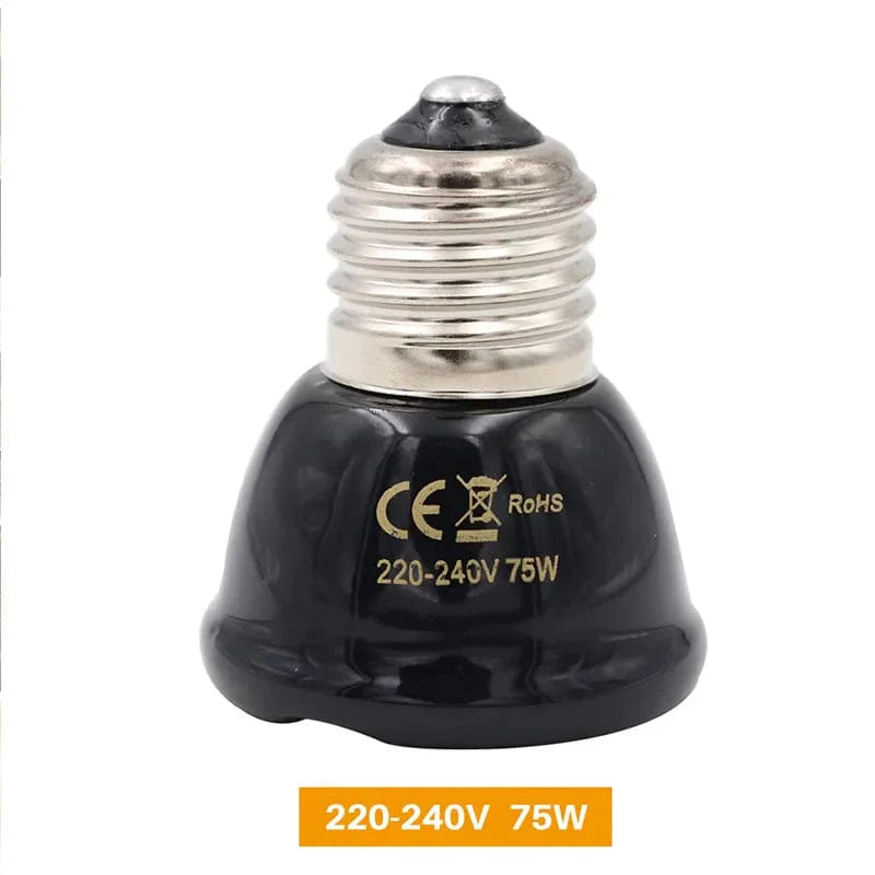 E27 Haustier Heizlampe für Schildkröte Schlange Echse Infrarot Keramische Emitter Wärme Licht 50W/75W/100W Reptilienlampe Reptilienlicht EU Stecker | Karnz