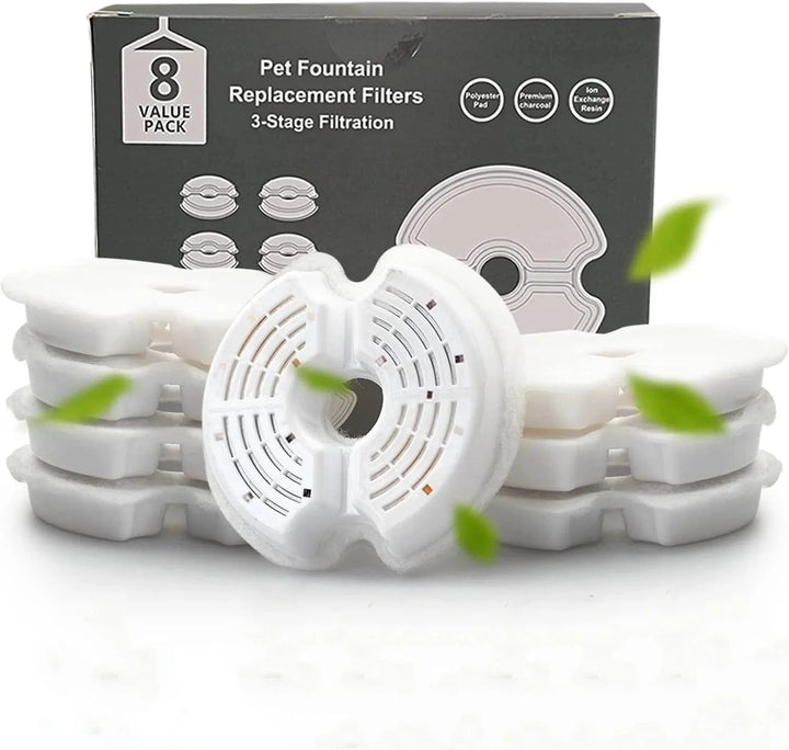 Katzenwasserbrunnenfilter Mehrfachfiltration Haustier-Wasserbrunnen Ersatzfilter 4/8 Packs | Karnz