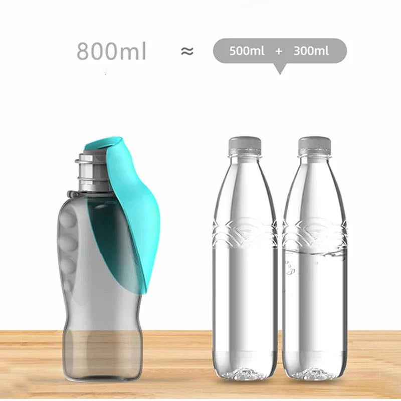 800ml Tragbare Hundewasserflasche für kleine, mittelgroße, große Hunde im Freien, Reise-TRINKSCHÜSSEL, Welpen, Katzenfütterer, Haustier-Labrador-Zubehör | Karnz