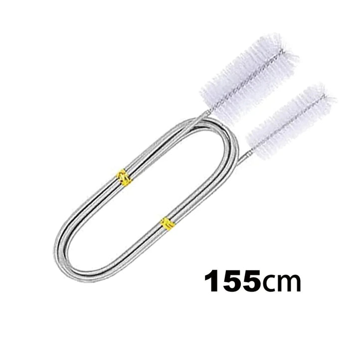 90/155/200CM Aquarien Reinigungsbürste für Schlauch Luftschlauch Edelstahl Flexible Doppelseitige Rohrbürste Fischtank Zubehör | Karnz