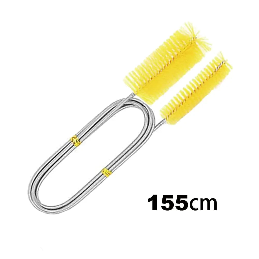 90/155/200CM Aquarien Reinigungsbürste für Schlauch Luftschlauch Edelstahl Flexible Doppelseitige Rohrbürste Fischtank Zubehör | Karnz