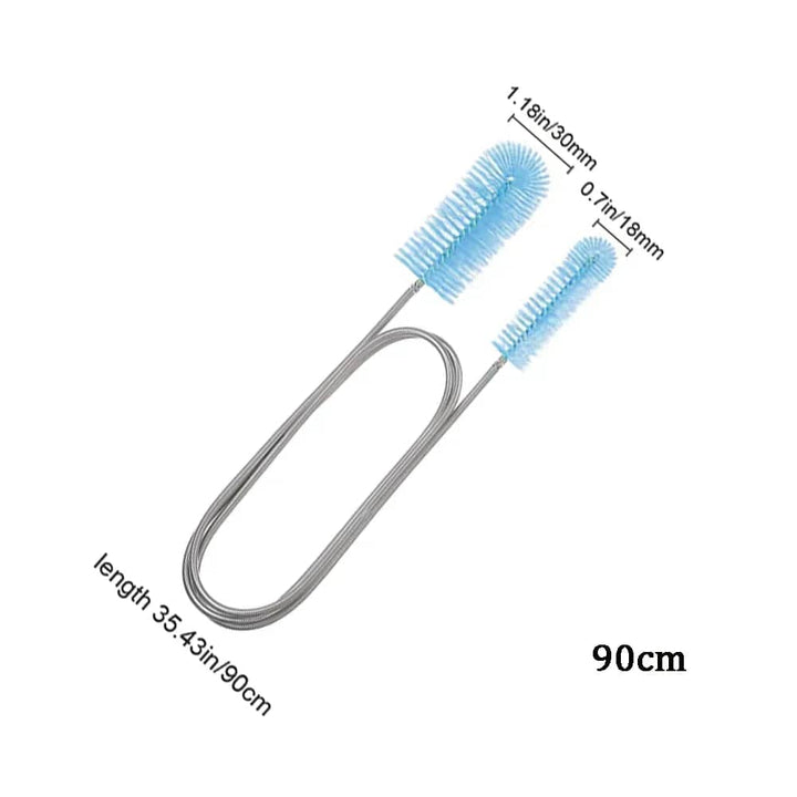 90/155/200CM Aquarien Reinigungsbürste für Schlauch Luftschlauch Edelstahl Flexible Doppelseitige Rohrbürste Fischtank Zubehör | Karnz