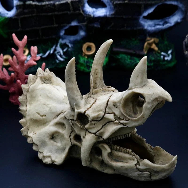 Tiere Schädel Fisch Tank Fossil Dinosaurier Ornamente Aquarium Nashorn Knochen Dekoration Fischschüssel Krokodil Quallen Karpfen Schildkröte | Karnz