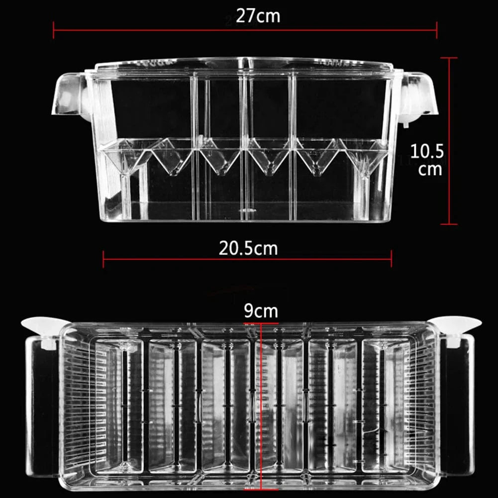 Aquarium Zucht Inkubator Isolationsbox Doppelter Layer 4 Räume Transparentes Acryl Selbstschwimmende Fischbrutkasten Fischtank | Karnz