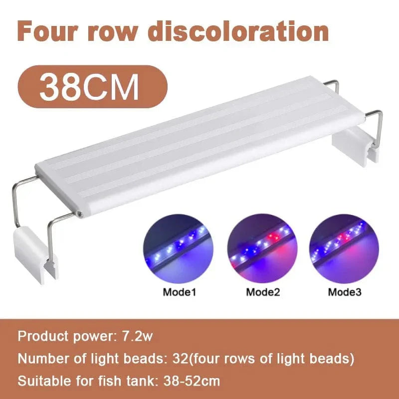 Aquarium LED-Licht Super Slim Fisch Tank Licht Pflanzenwachstumsbeleuchtung 28-58 cm Aufhellend Erweiterbar Clip 220V Für Fisch Tank | Karnz