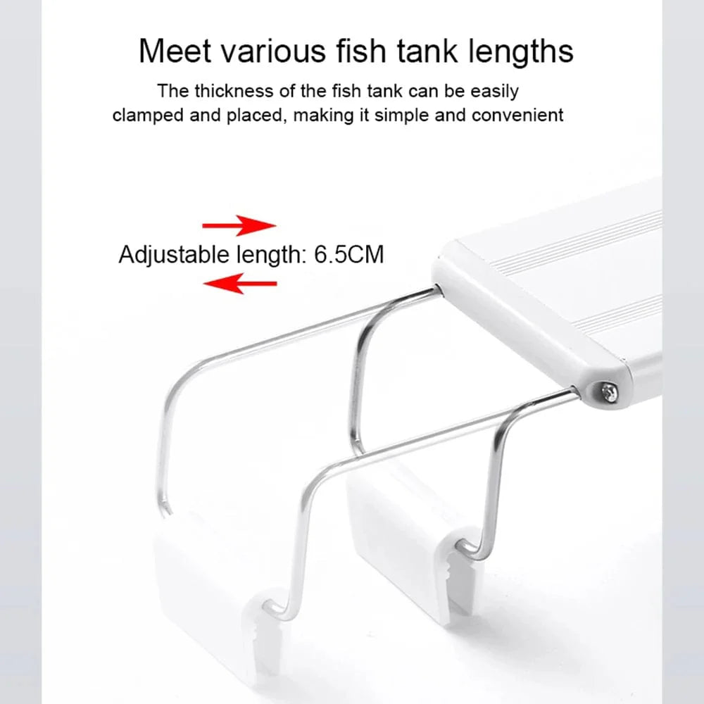 Aquarium LED-Licht Super Slim Fisch Tank Licht Pflanzenwachstumsbeleuchtung 28-58 cm Aufhellend Erweiterbar Clip 220V Für Fisch Tank | Karnz