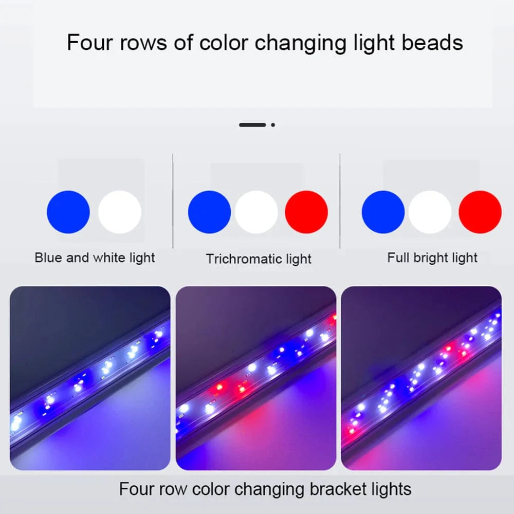 Aquarium LED-Licht Super Slim Fisch Tank Licht Pflanzenwachstumsbeleuchtung 28-58 cm Aufhellend Erweiterbar Clip 220V Für Fisch Tank | Karnz