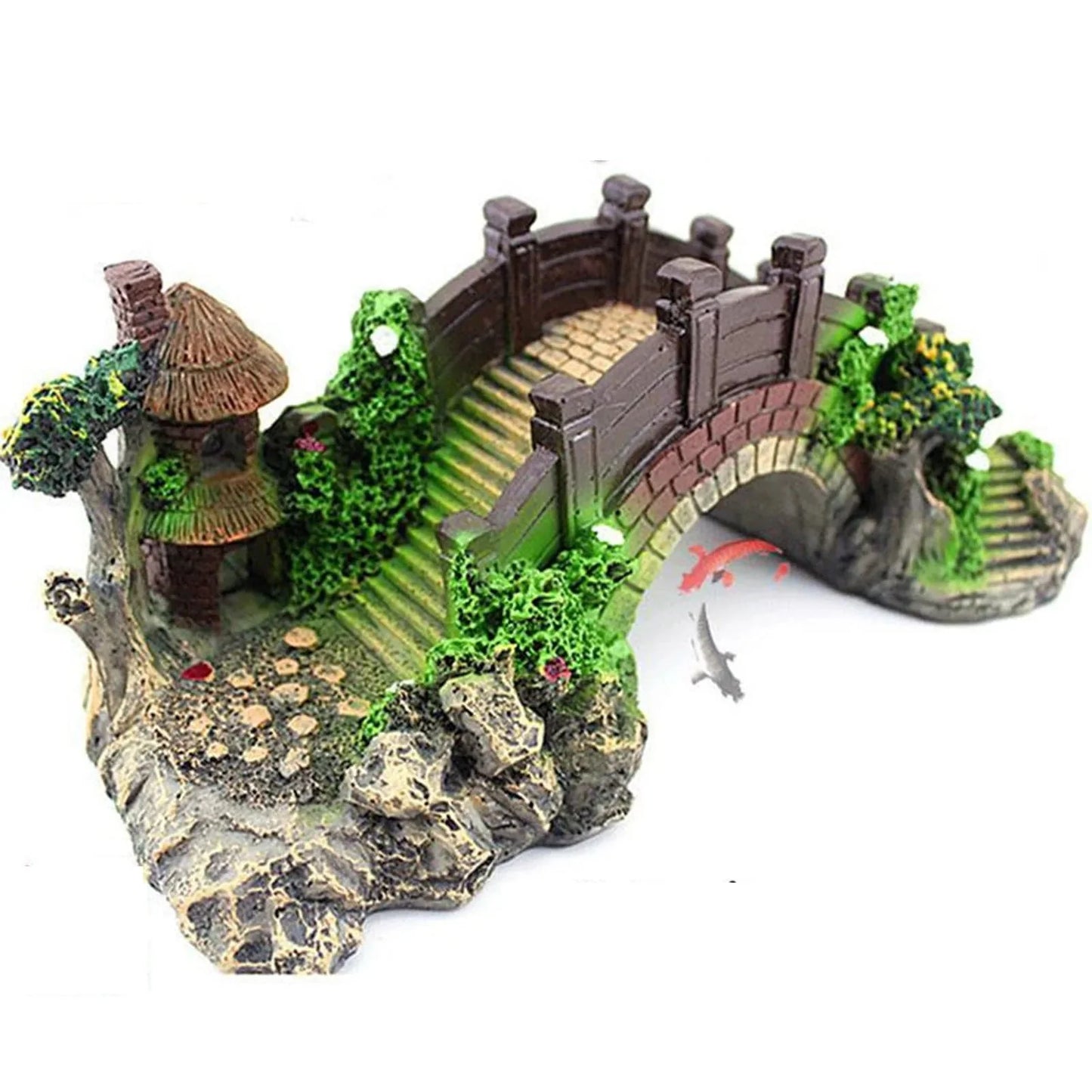 Fischtank Künstliche Brücke Harz Landschaft Dekoration Brücke Aquarium Ausstattungszubehör Ornament Höhle Aquatische Haustierfische | Karnz