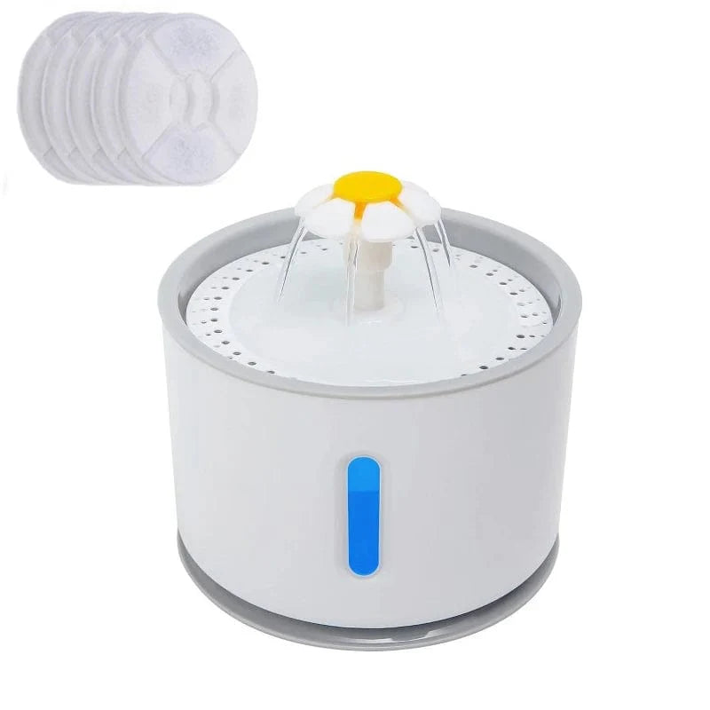 Automatische Haustier-Katzen-Wasserspender mit LED-Beleuchtung 5 Stück Filter 2,4L USB Hunde Katzen Leiser Trinker Futterspender Schüssel Trinkspender | Karnz