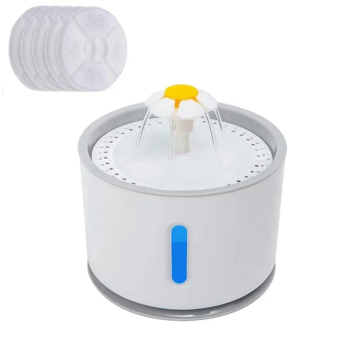 Automatische Haustier-Katzen-Wasserspender mit LED-Beleuchtung 5 Stück Filter 2,4L USB Hunde Katzen Leiser Trinker Futterspender Schüssel Trinkspender | Karnz