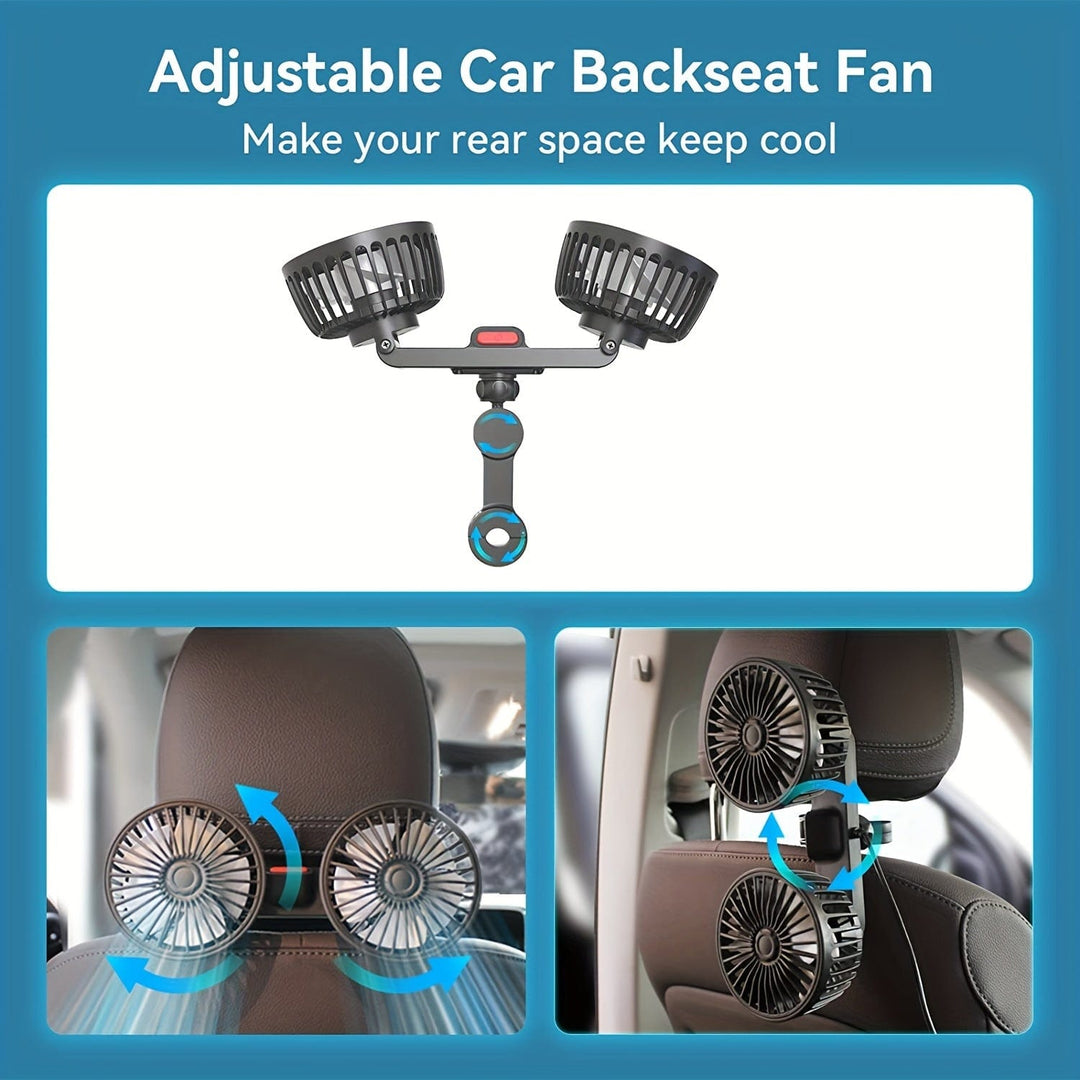 1 Stück Auto Lüfter, Auto Kleiner Klimaanlage, Doppelköpfiger Hecklüfter, Starker Wind, 360 Grad Drehung, Großes Luftvolumen, Subwoofer Betrieb, Basis Fixierclip Montagemethode, Geeignet Für Auto Zuhause | Karnz