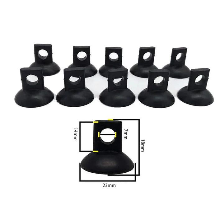 10 Stück schwarze Aquarien-Saugnapf-Luftschlauchhalter Sauger für Fischtankpumpe Sauerstoffluftschlauch Befestigungsclip-Zubehör für Aquarium | Karnz