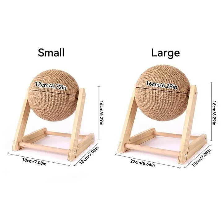 Kat Kratzbaum Ball Spielzeug Sisal und Holz Stabiler Dreieck Katzen Innen Stuff Robustes Kratzen Cool Kratzen auf Stand Drehen | Karnz