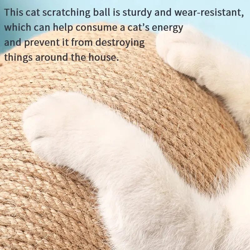 Kat Kratzbaum Ball Spielzeug Sisal und Holz Stabiler Dreieck Katzen Innen Stuff Robustes Kratzen Cool Kratzen auf Stand Drehen | Karnz