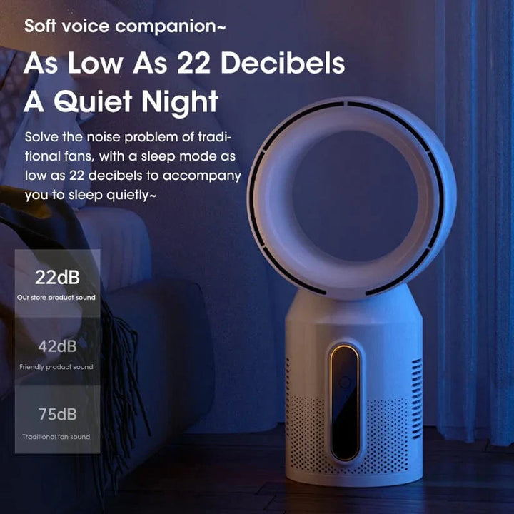 Desktop klingenloser elektrischer Ventilator Tischventilator 5 Geschwindigkeits Turmventilator für Baby Kühler Klimaanlage USB wiederaufladbarer Kühler Ventilator | Karnz