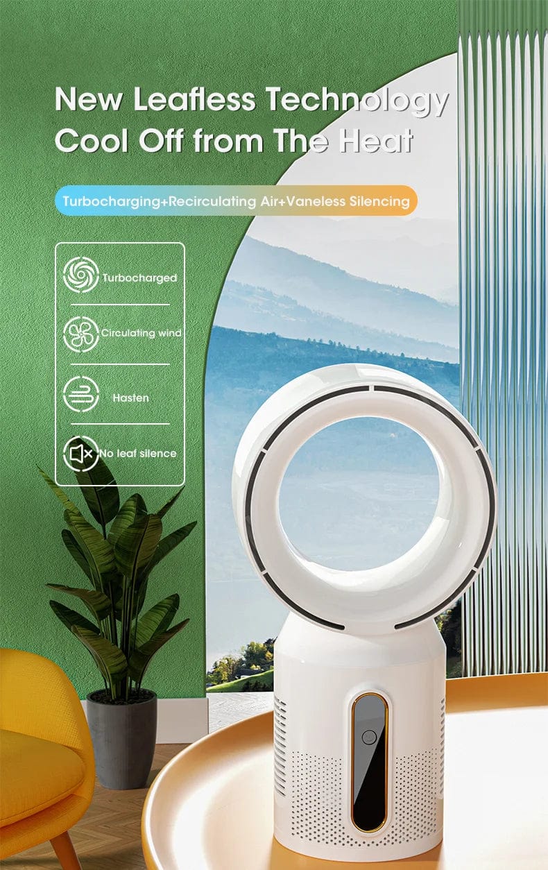 Desktop klingenloser elektrischer Ventilator Tischventilator 5 Geschwindigkeits Turmventilator für Baby Kühler Klimaanlage USB wiederaufladbarer Kühler Ventilator | Karnz