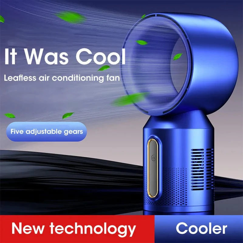 Desktop klingenloser elektrischer Ventilator Tischventilator 5 Geschwindigkeits Turmventilator für Baby Kühler Klimaanlage USB wiederaufladbarer Kühler Ventilator | Karnz