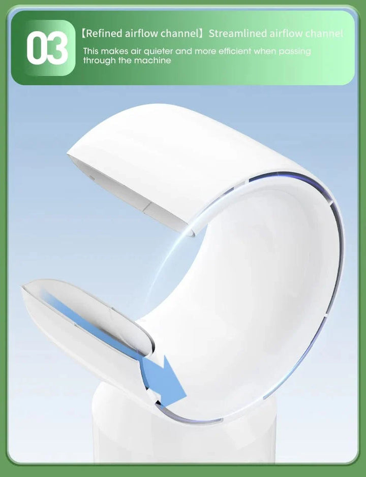 Desktop klingenloser elektrischer Ventilator Tischventilator 5 Geschwindigkeits Turmventilator für Baby Kühler Klimaanlage USB wiederaufladbarer Kühler Ventilator | Karnz